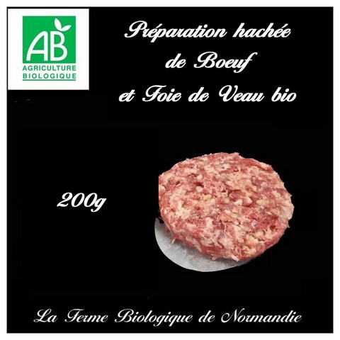 Haché de boeuf avec foie de veau bio